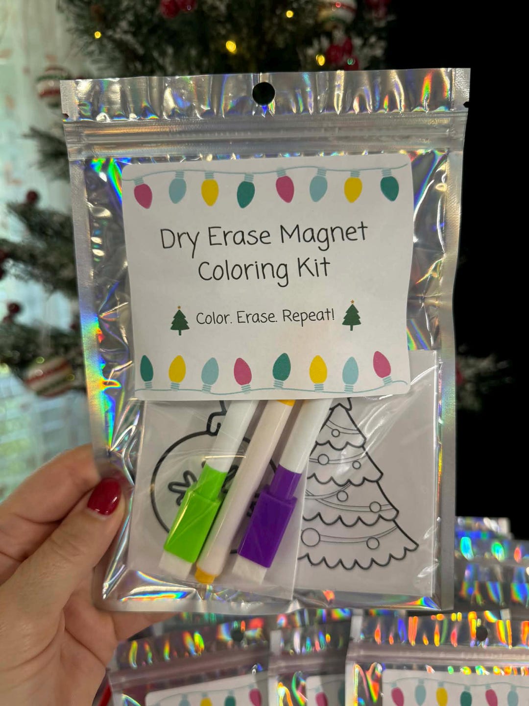 Dry Erase Magnet Coloring Kit – Reusable Holiday Coloring Set for Kids ...