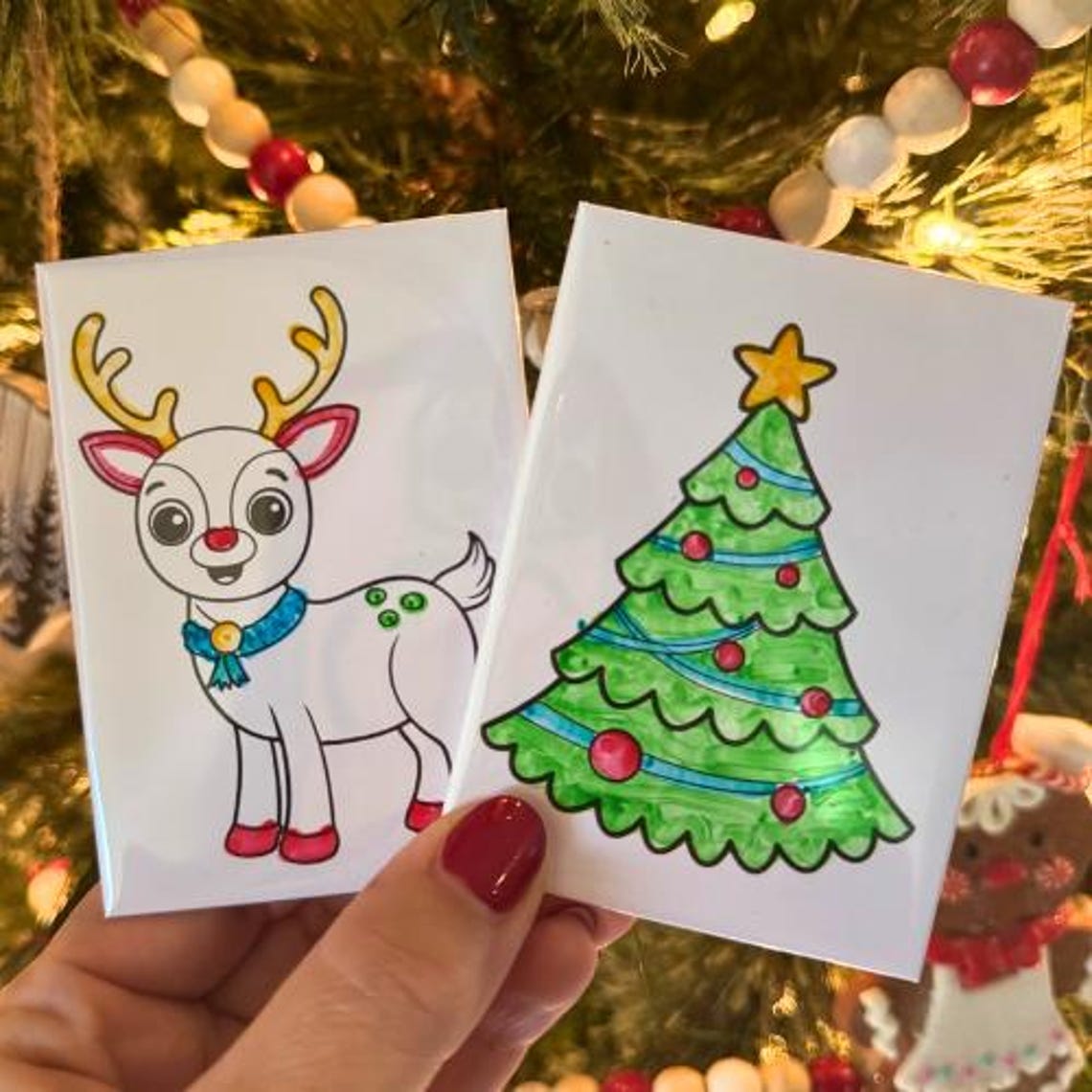 Dry Erase Magnet Coloring Kit – Reusable Holiday Coloring Set for Kids ...