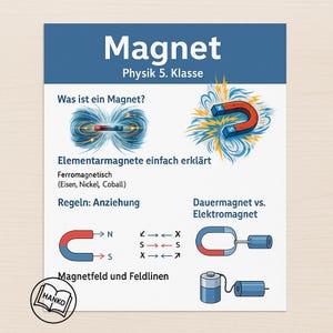 Magnet - Learning sheet 5th grade physics