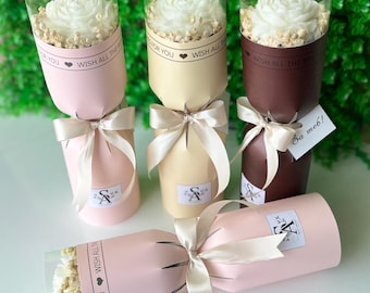 Luxury Peony Flower Candle  Bouquet: Scented Soy Wax