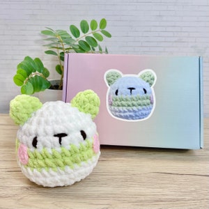 Anfänger-Häkelset, Easy Starter Amigurumi Kit, DIY Bastelset Geschenk, Panda, Bär, Tier mit Schritt-für-Schritt Video Anleitung