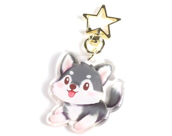 Husky Clear Acrylic Keychain / 2 inch Double-Sided Charm / Kawaii Dog Puppy Pet Lover Gift / Cute Animal Keychain