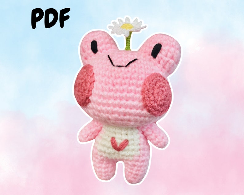 Daisy the Frog Plushie Pitachan Crochet Pattern Instant PDF Download Beginner Friendly Amigurumi DIY Project Handmade Gift Toy Idea image 1