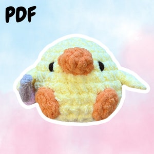 Duck with Knife Plushie - Pitachan Crochet Pattern - Instant PDF Download - Beginner Friendly Amigurumi DIY Project - Handmade Gift Toy Idea