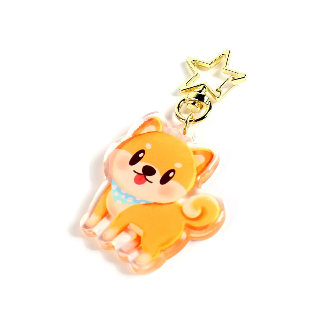 Brown Shiba Inu Clear Acrylic Keychain / 2 Inch Double-sided Charm ...