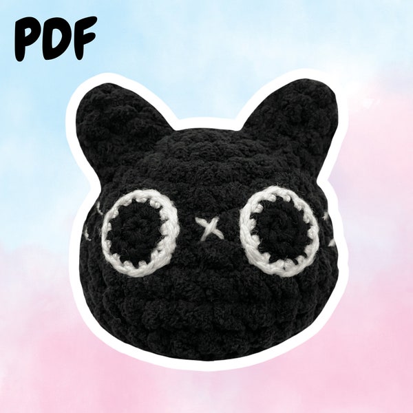 Black Cat Kitten Plushie - Patrón de ganchillo Pitachan - Descarga instantánea de PDF - Proyecto de bricolaje Amigurumi apto para principiantes - Idea de regalo hecha a mano