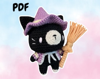 Cat Wizard Crochet Pattern: Kuro Amigurumi DIY Project (PDF Download)