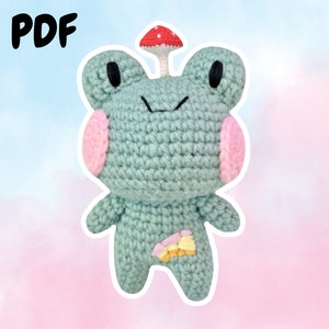 Fun-Guy the Frog Plushie - Pitachan Crochet Pattern - Instant PDF Download - Beginner Friendly Amigurumi DIY Project - Handmade Gift Toy