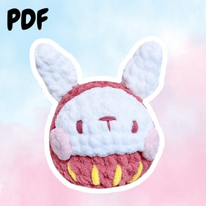 Bunny Daruma Japanese Plushie - Pitachan Crochet Pattern - Instant PDF Download - Beginner Friendly Amigurumi DIY Project - Handmade Gift