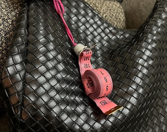 Handmade Snail Tape Measure Bag Charm, Sewing Inspired Coquette Accessory