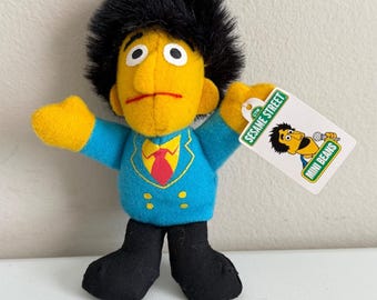 Vintage 1999 Sesame Street Mini Beans Guy Smiley Plush Kellogg's Cereal Toy NWT