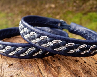 FENRIR Sami bracelet. Swedish reindeer cuff, handmade tenn armband, in your color and size