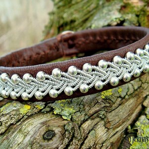 Sami Leather Bracelet: Sterling Silver, Spun Pewter, Antler Closure - SKINFAXE