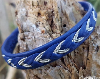 Sami bracelet ODIN | Swedish Lapland armband | Unisex pagan cuff | Reindeer leather | Spun pewter | Antler wristband