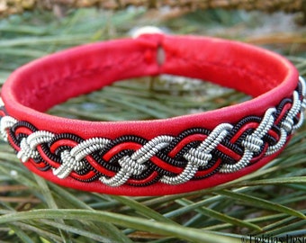 Sami bracelet | Viking style Sapmi cuff |NIFLHEIM | Black copper and pewter braid | In your colors and size