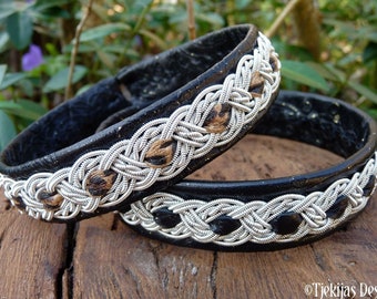 Traditional Sami Lapland bracelet | ALFHEIM reindeer leather and pewter cuff