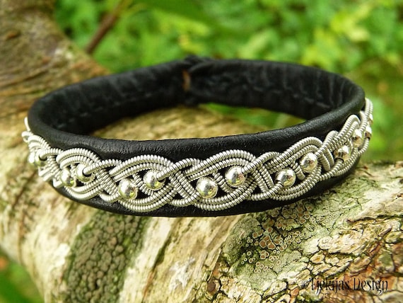 Sami Leather Bracelet: BIFROST Pewter & Sterling Silver Cuff