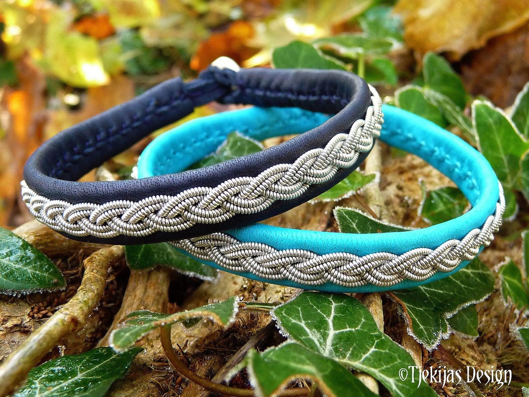 Sami Leather Bracelet: LIDSKJALV Pewter Braid Cuff With Antler
