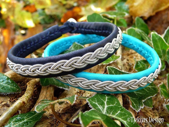 Sami Leather Bracelet: LIDSKJALV Pewter Braid Cuff With Antler