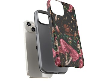 Cosmic Black Girl iPhone Case | Protective Dual-Layer Cover, Wireless Charging Compatible