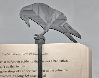 Reading Raven / Crow Bookmark Clip Black