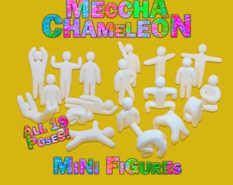 MECCHA CHAMELEON Paint You're Own! Mini Figures Hide and Seek (All 19 Poses)