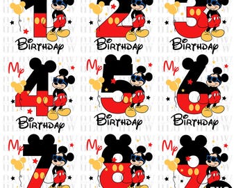 Birthday Boy Mickey Mouse PNG SVG, Family Matching Shirts (Digital Download)