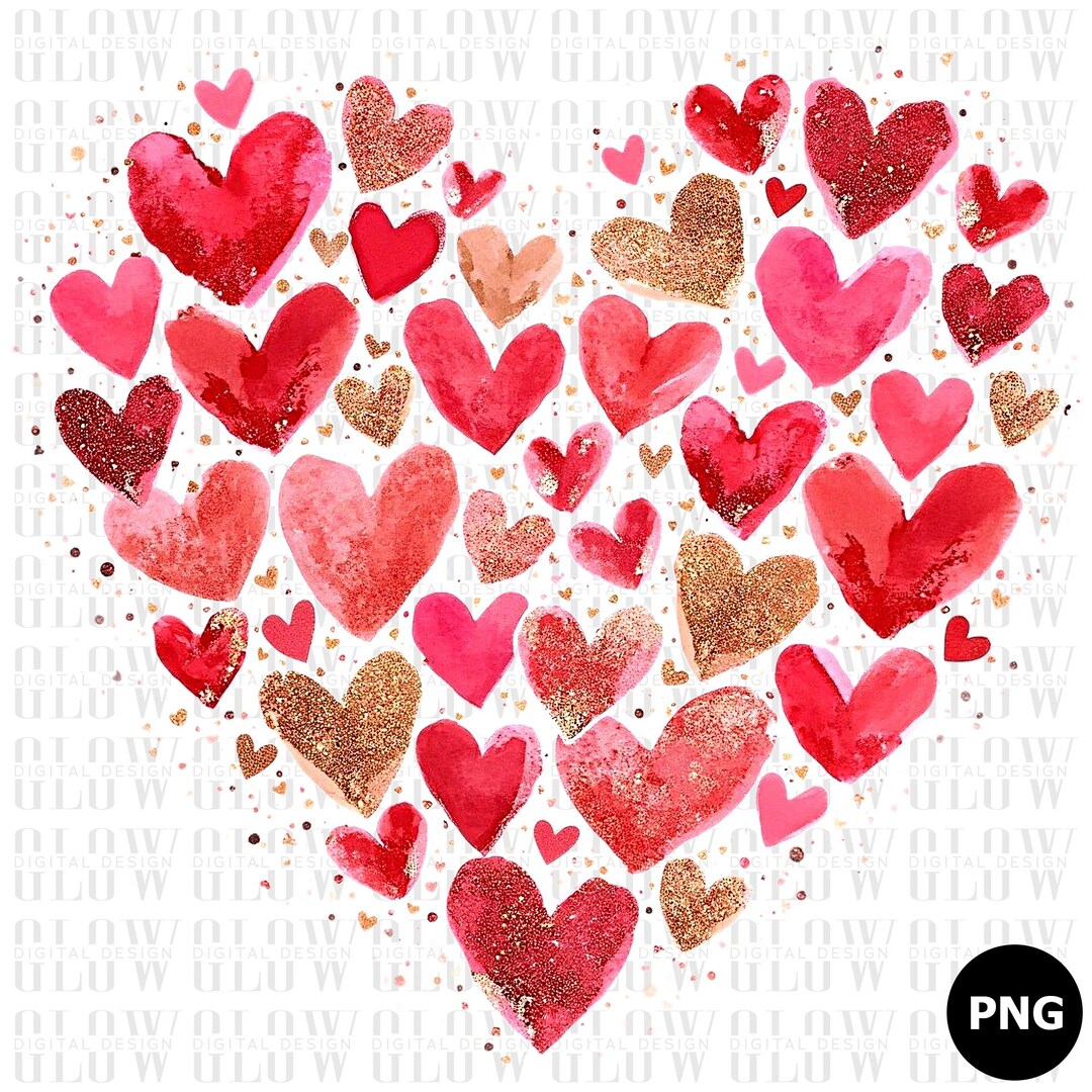 Valentines Day Heart PNG, Valentine Hearts Brushstroke Png, Valentines ...