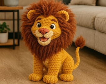 Fluffy Lion Amigurumi Crochet Pattern • Easy PDF Instructions • Beginner Friendly • Cute Safari Animal Plush DIY • Digital Download