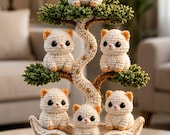 Crochet Cat Family Pattern PDF, Amigurumi Kittens Digital Download, Handmade Crochet Home Decor