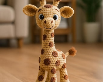 Crochet Giraffe Amigurumi Pattern – Beginner Friendly, Plush Animal DIY (PDF Download)