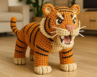 Crochet Tiger Pattern | Amigurumi PDF Tutorial for Beginners
