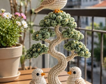 Amigurumi-Vogelbaum-Häkelanleitung, mittelschwere Amigurumi-PDF (Digitaler Download)
