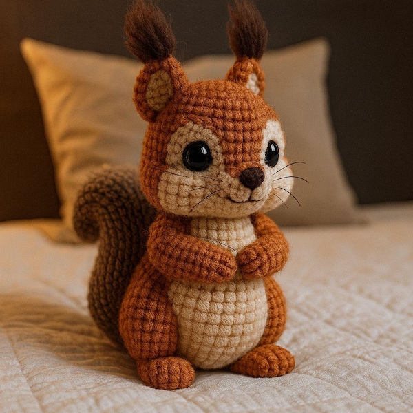 Virkat ekorremönster • Enkelt Amigurumi skogsdjur (PDF-mönster)