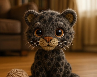 Leopard Plüsch Häkelanleitung – pelziges Amigurumi Tier (PDF-Muster)