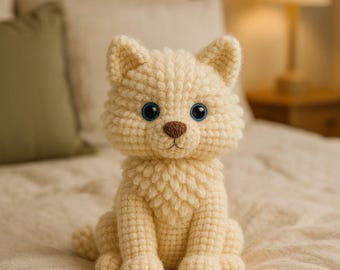 Flauschige Katze Häkelanleitung, Anfänger Amigurumi Kitty (Digitaler Download)