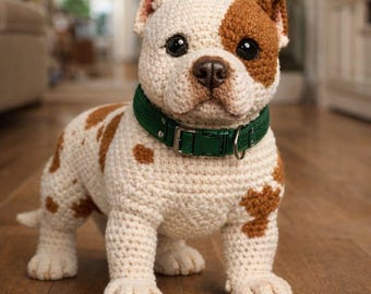 Bulldogge Häkelanleitung für einen gefüllten Hund (PDF-Muster)