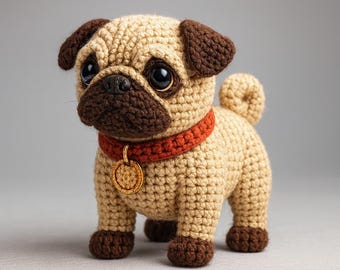 Mops Häkelanleitung, anfängerfreundlicher Amigurumi Hund (PDF-Häkelanleitung)