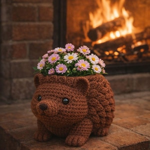 Igel Blumentopf häkeln, Amigurumi Blumentopf DIY (PDF Download)