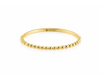 14K gouden ring met kralen, minimalistische stapelring, delicate gouden ring, dunne ring voor dagelijks gebruik, fijn sieraad cadeau