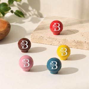 Kids Ceramic Cabinet Knob: Single Hole Colorful  Drawer Wardrobe Handle