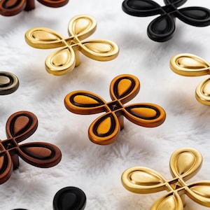 Brass Drawer Knob: Clover Cabinet Knob, Knobs for Dresser