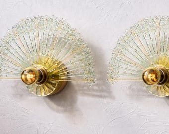 Set go 2 Glass Wall Sconces • Handmade Lighting and Decor • Plug-in on Request