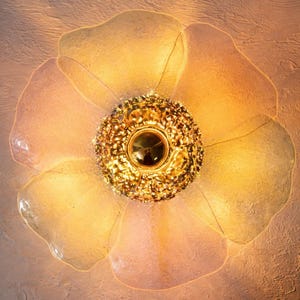 Applique da parete in vetro • Lampada dal design a forma di fiore • Spina disponibile su richiesta