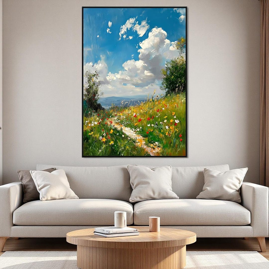 Vibrant Wildflower Meadow Original Oil Painting,large Impasto Landscape ...