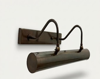 Mid Century Modern Brass Picture Light, 22" Adjustable Wall Sconce, Artwork Lamp