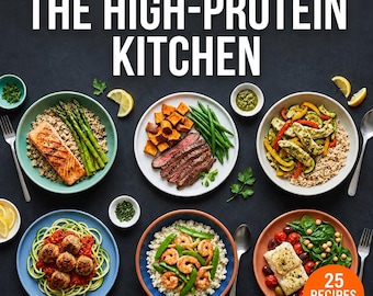 High Protein Kochbuch + Makro Mahlzeit Planer | 25 Rezepte à 30g+ Protein | Excel Planer & PDF | Fat Loss Muskel-Wachstum | Sofort Download