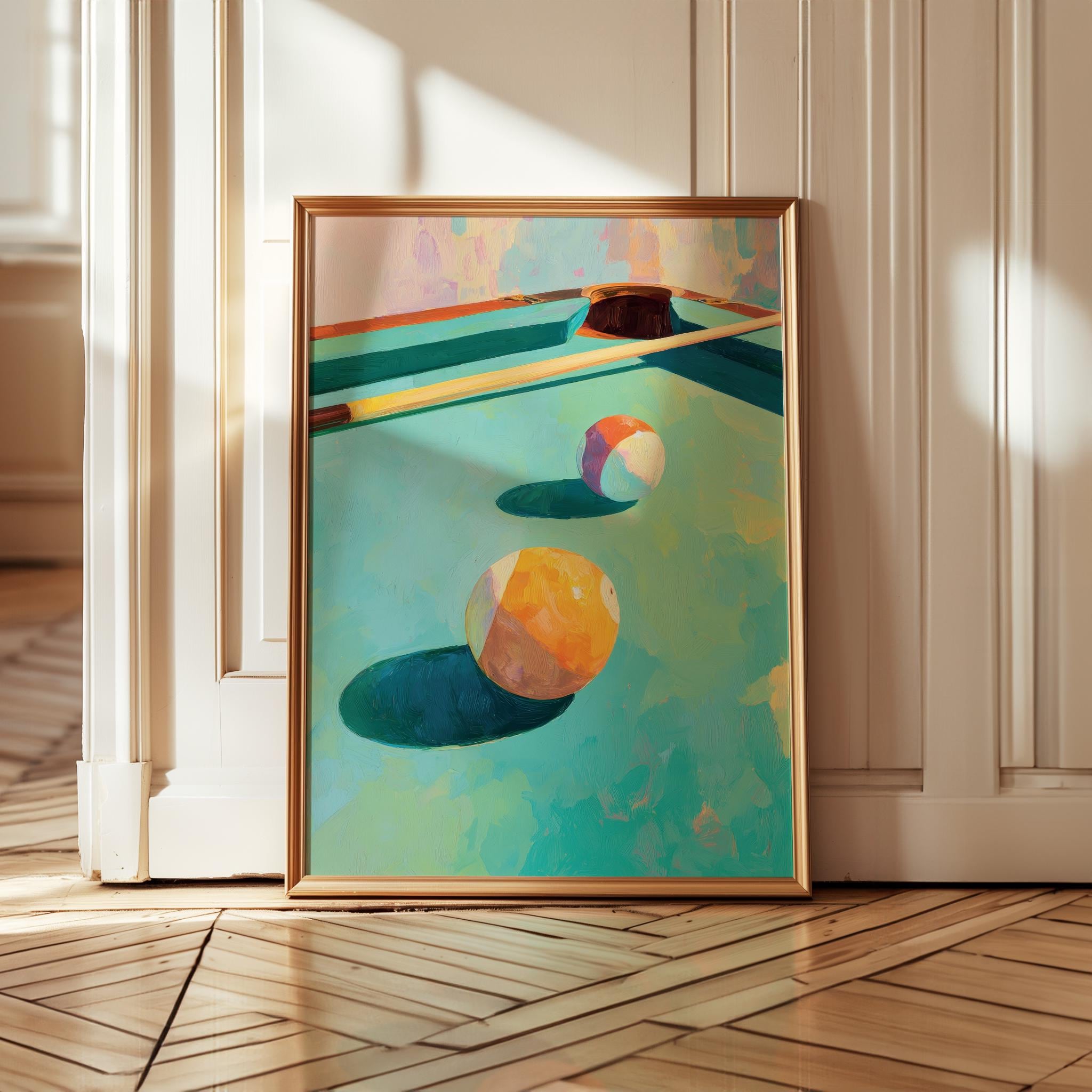 Pooltableart Billiards Art Printable Poster, Modern Pool Table Artwork, Minimal ...