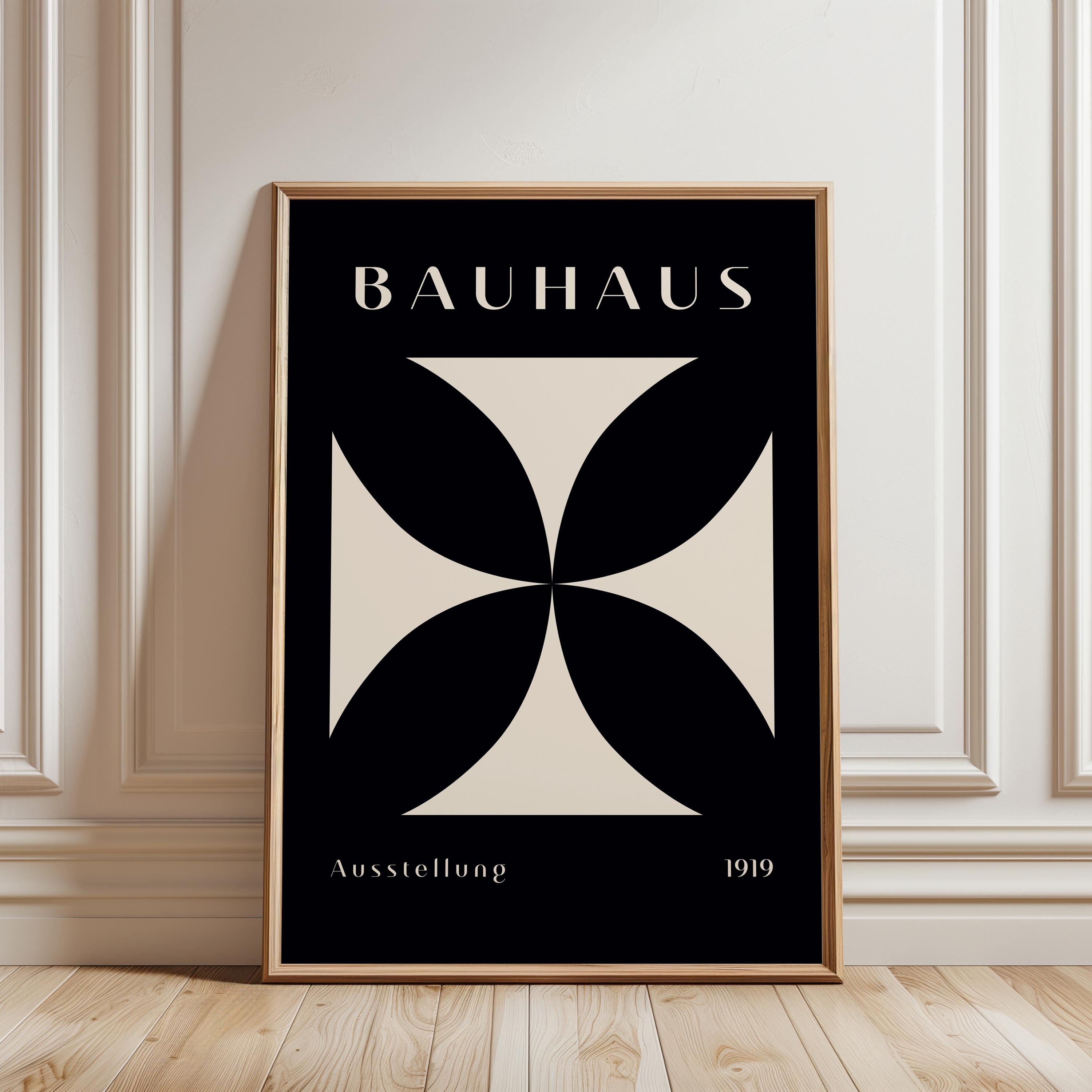 Bauhaus 1919 Exhibition Poster, Instant Digital Download Black