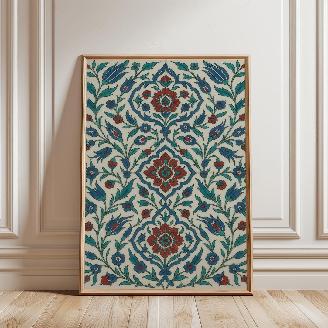 Iznik Tile Floral Pattern Download, Ottoman Style Botanical Artwork ...